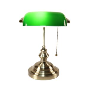 Retro industrial Classical E27 banker table lamp  Green glass lampshade cover with switch desk lights for bedroom study reading